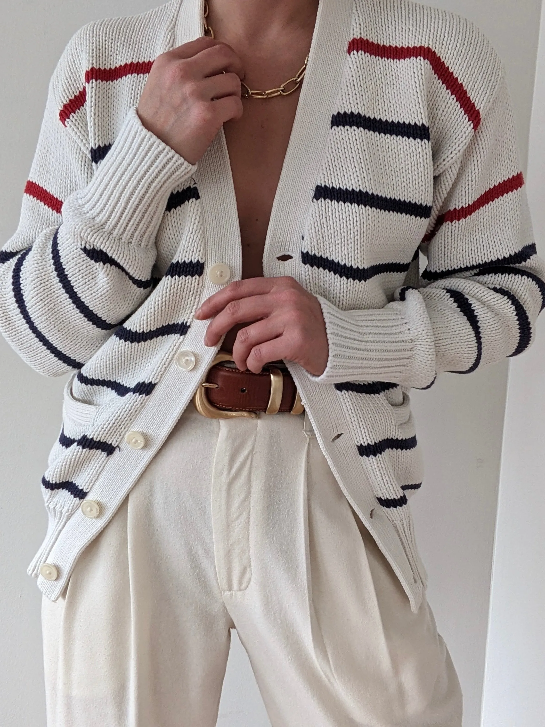 Vintage Ralph Lauren Striped Cotton Cardigan sold by NA NIN product image thumbnail 3