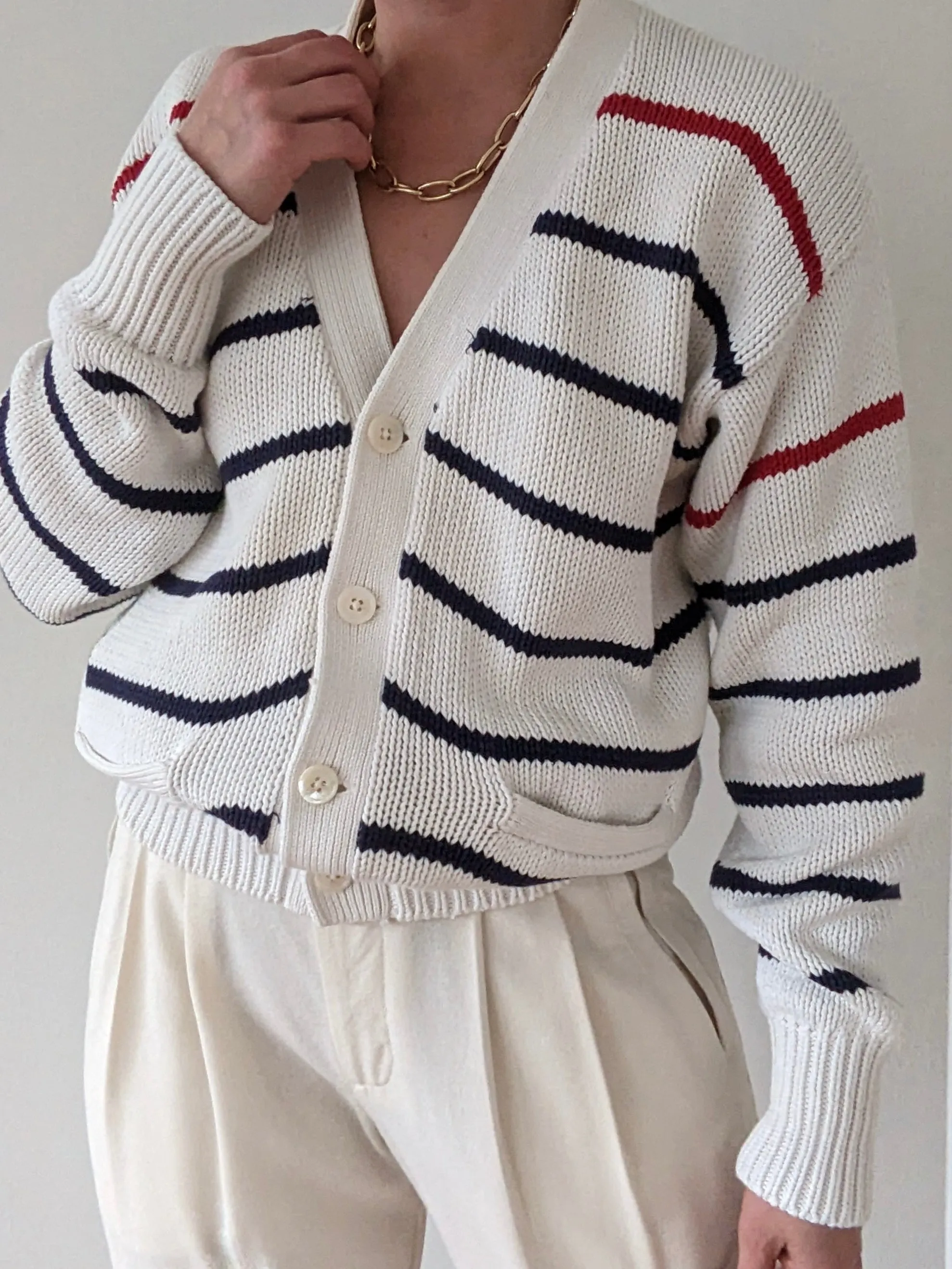 Vintage Ralph Lauren Striped Cotton Cardigan sold by NA NIN product image thumbnail 2