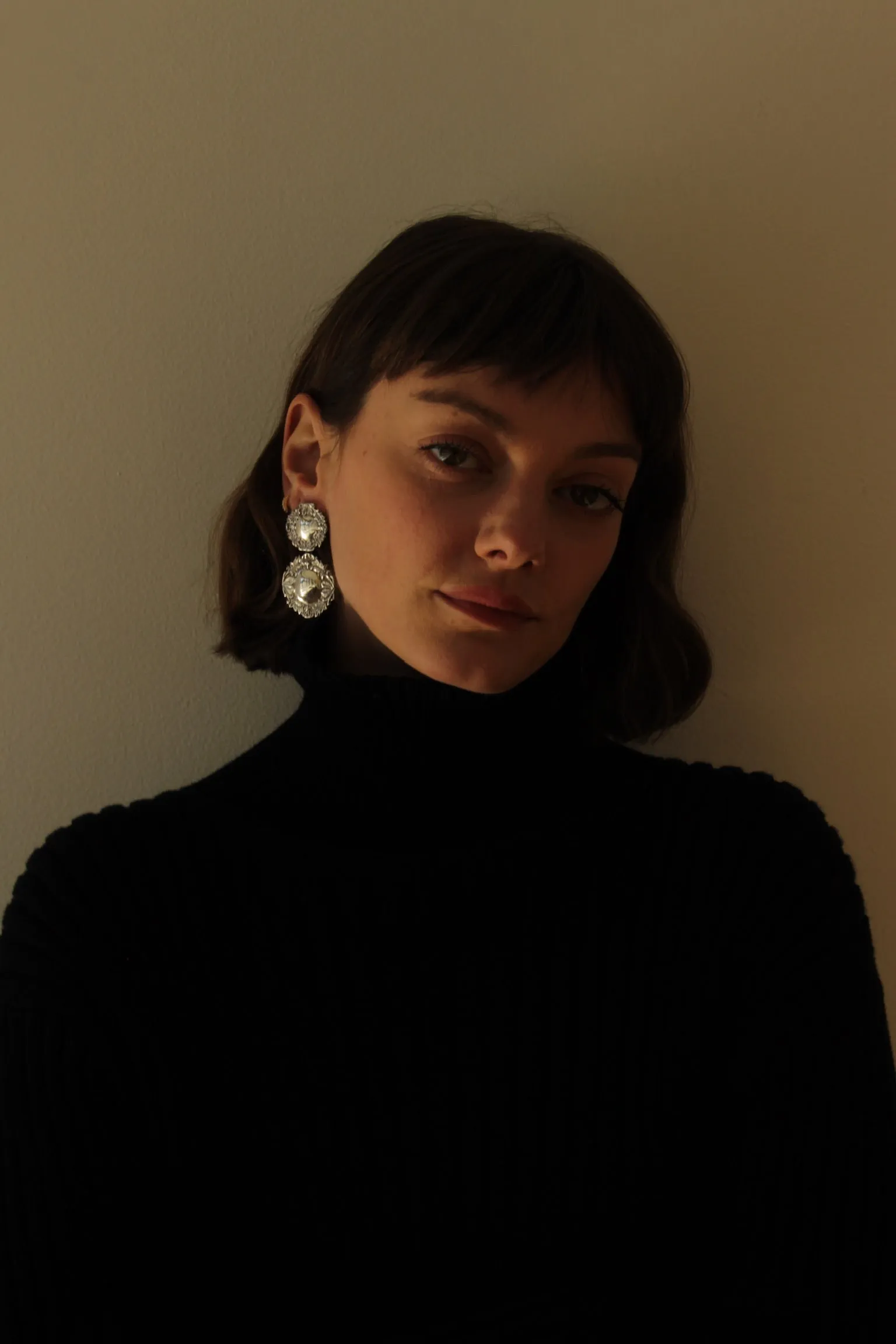 Vintage Sterling Silver Repousse Drop Earrings sold by NA NIN product image thumbnail 2