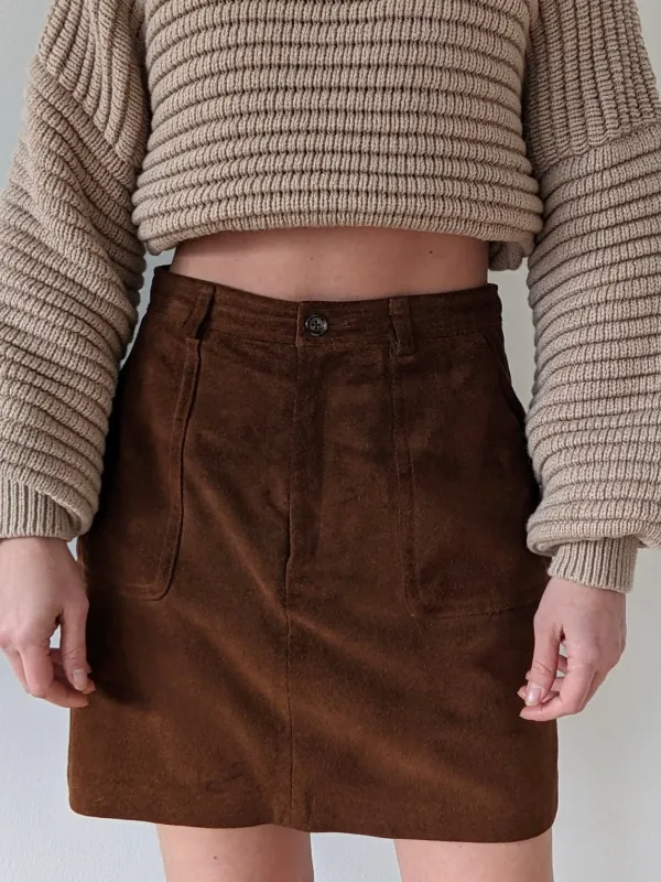 Lovely Vintage Chestnut Suede Mini Skirt sold by NA NIN