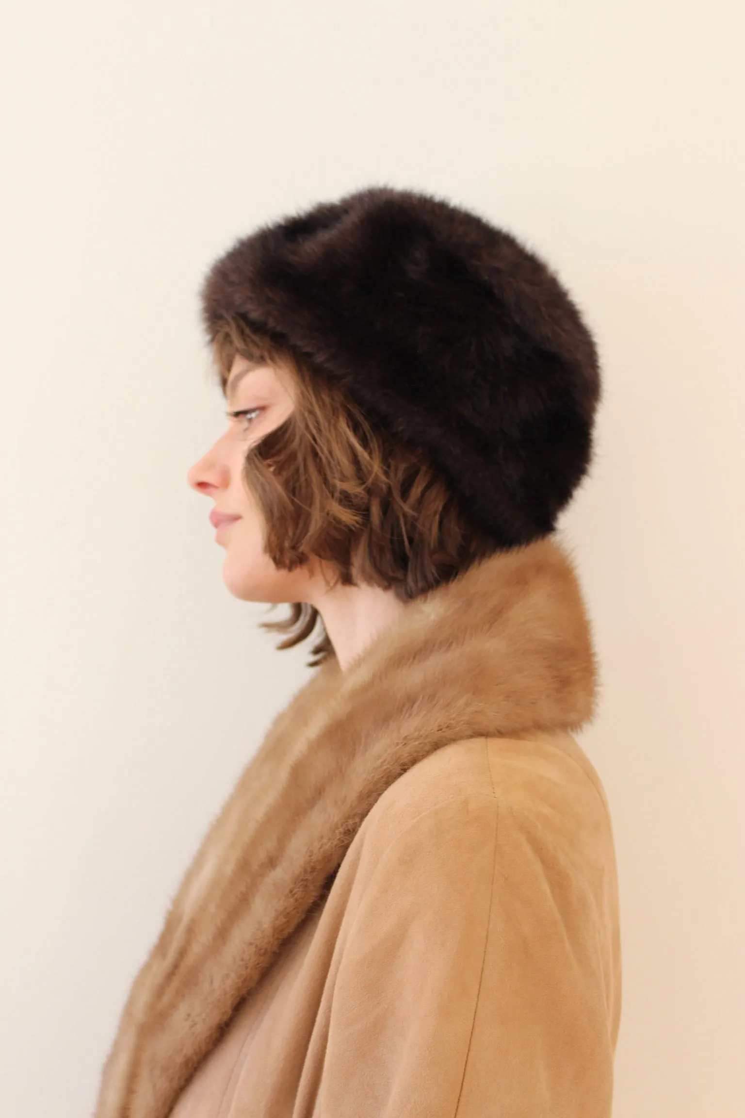 Plush Vintage Espresso Faux Fur Hat sold by NA NIN product image thumbnail 3