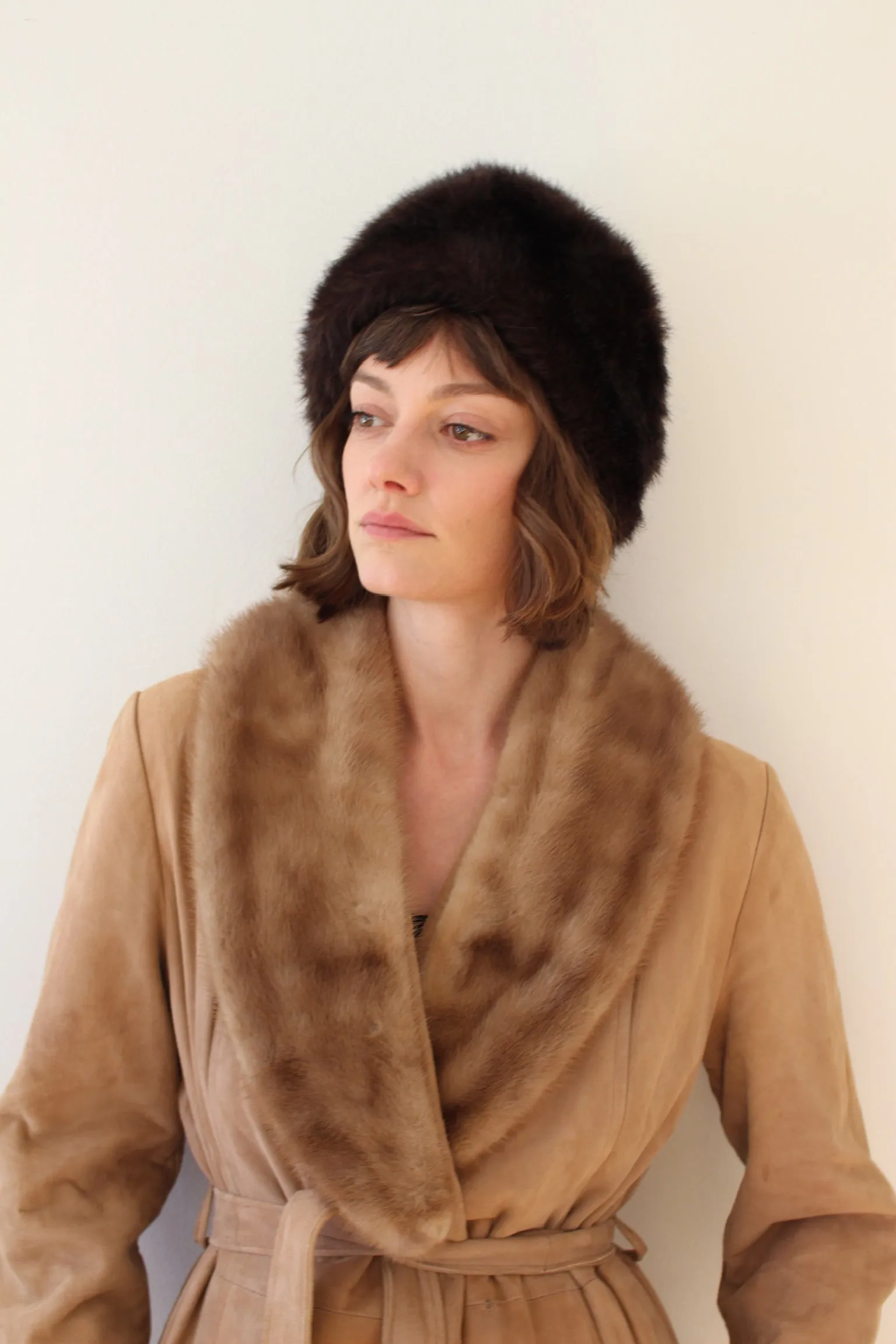 Plush Vintage Espresso Faux Fur Hat sold by NA NIN product image thumbnail 2