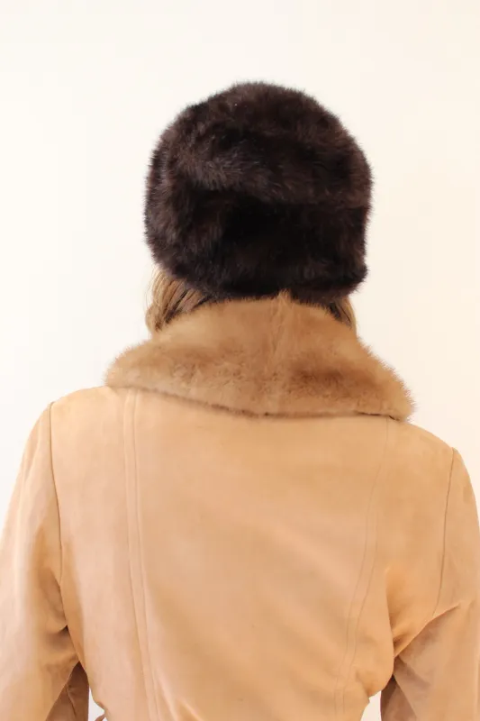 Plush Vintage Espresso Faux Fur Hat sold by NA NIN