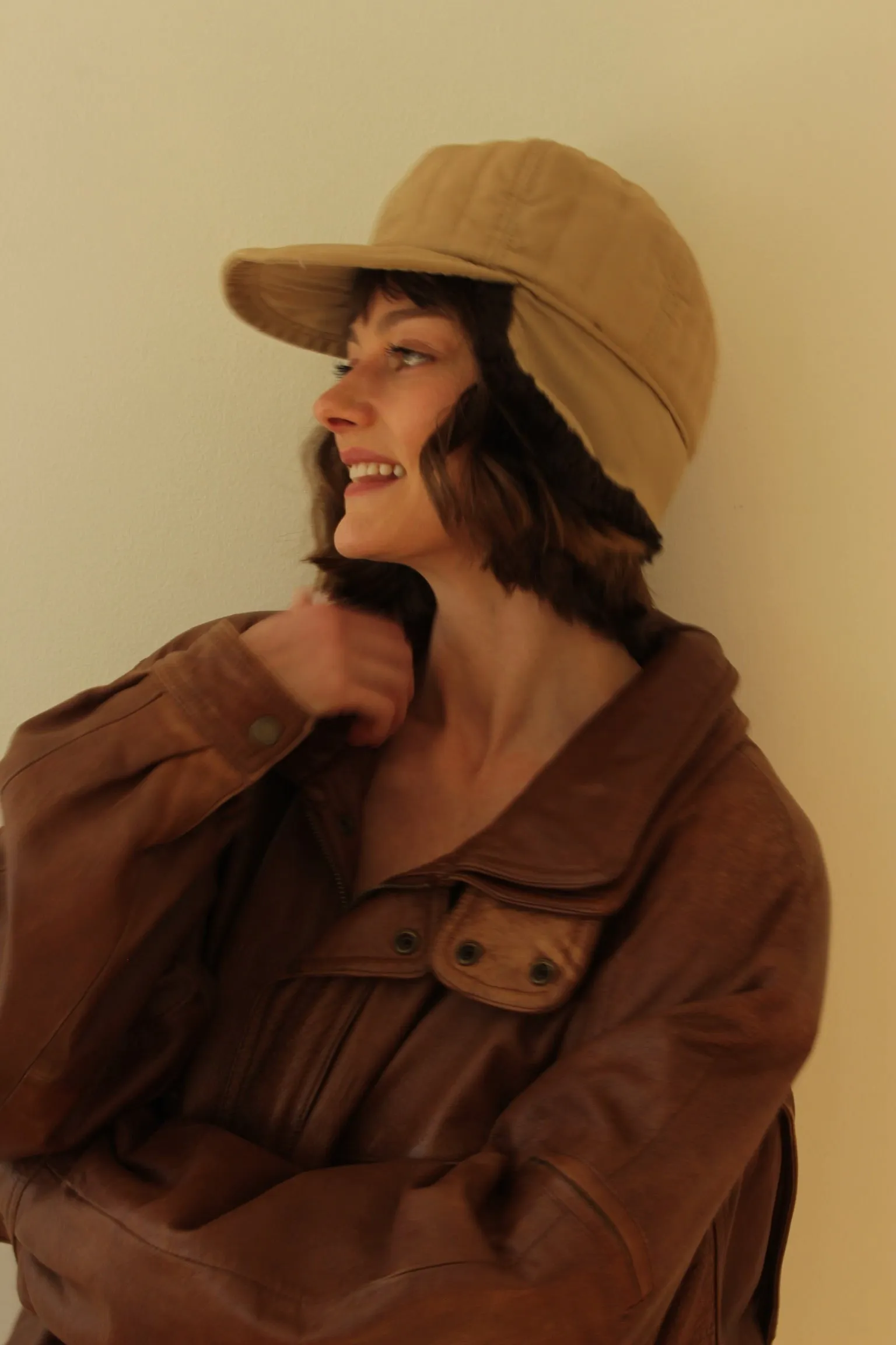 Vintage Quilted Khaki & Faux Fur Trapper Hat sold by NA NIN product image thumbnail 2