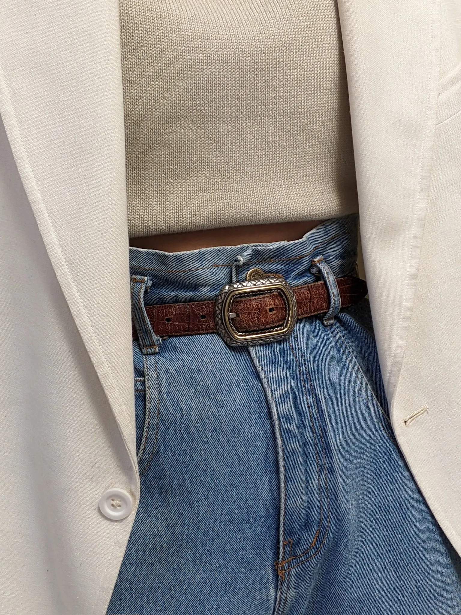 Amazing Vintage Segmented & Reversible Leather Belt sold by NA NIN product image thumbnail 3