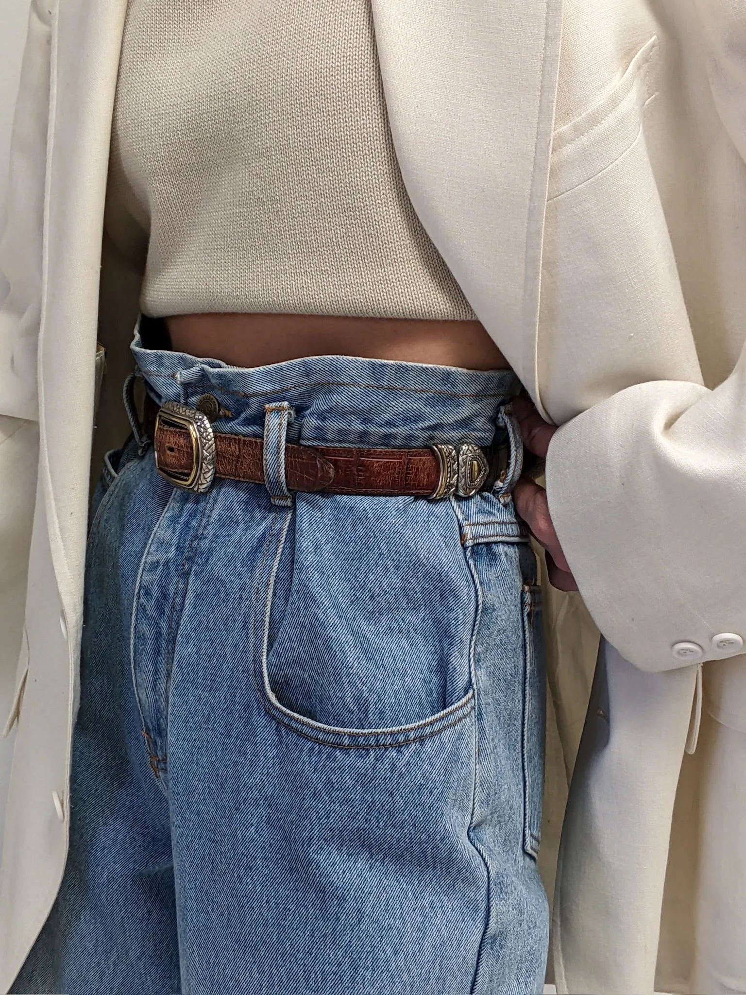 Amazing Vintage Segmented & Reversible Leather Belt sold by NA NIN