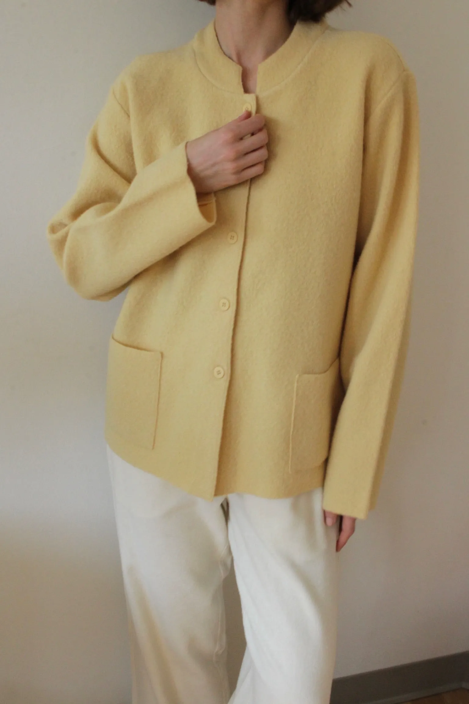 Vintage Buttercream Wool Pocket Cardigan sold by NA NIN product image thumbnail 5