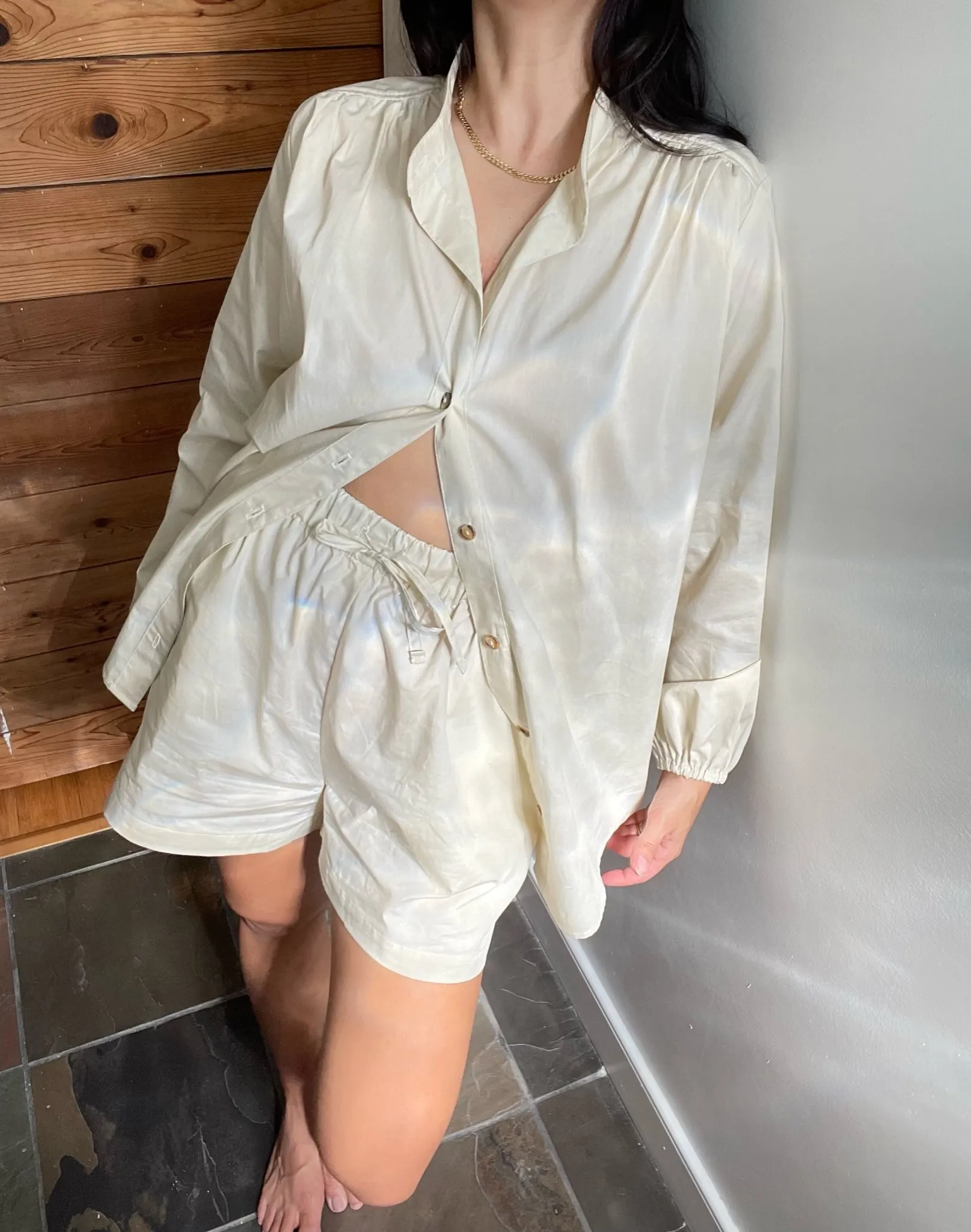 Retiring Samantha Cotton Poplin Short sold by NA NIN