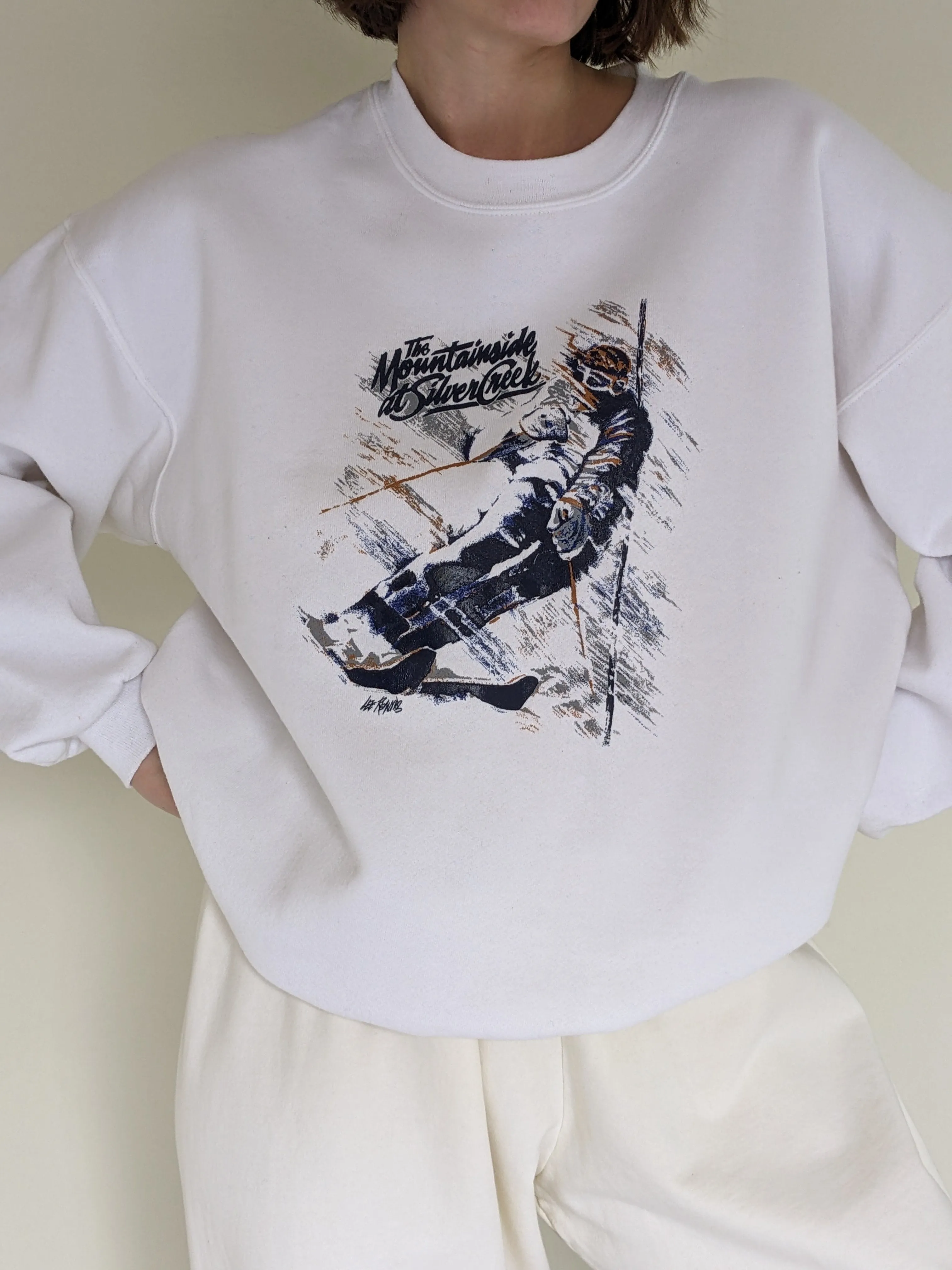 Vintage "Mountainside" Skier Printed Sweatshirt sold by NA NIN product image thumbnail 4