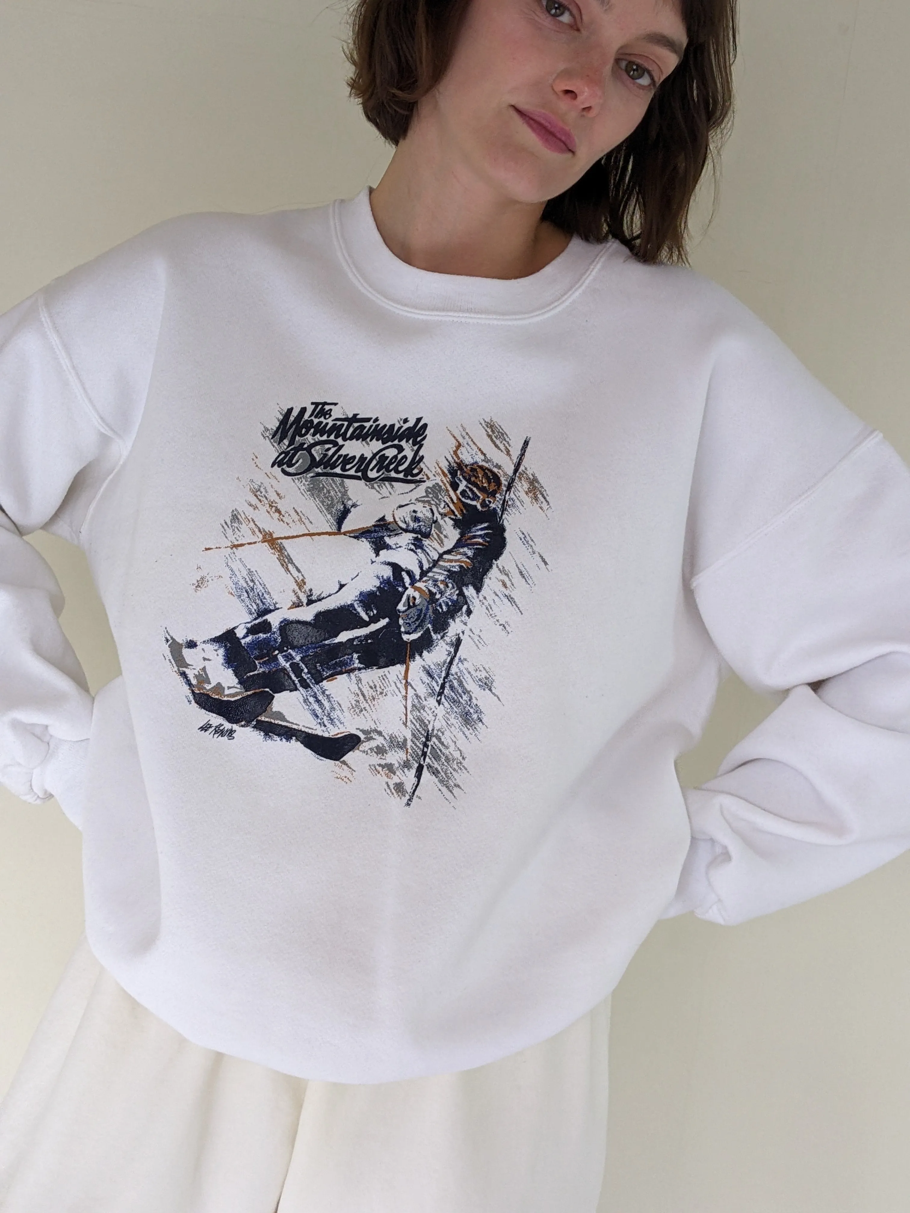 Vintage "Mountainside" Skier Printed Sweatshirt sold by NA NIN product image thumbnail 5