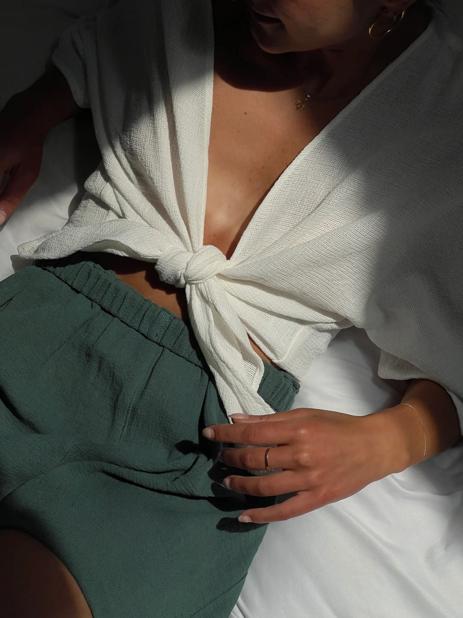 Bobbie Waffled Cotton Tie Top sold by NA NIN product image thumbnail 4