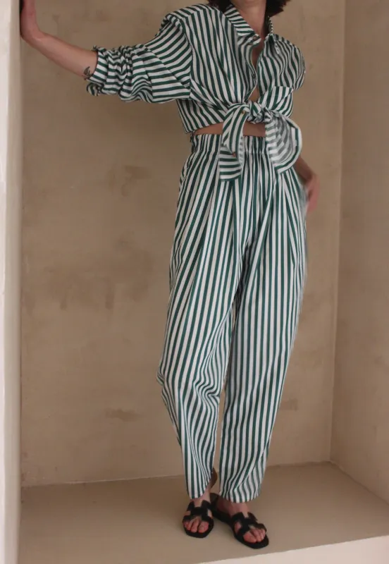 Retiring Lena Striped Poplin Pant sold by NA NIN