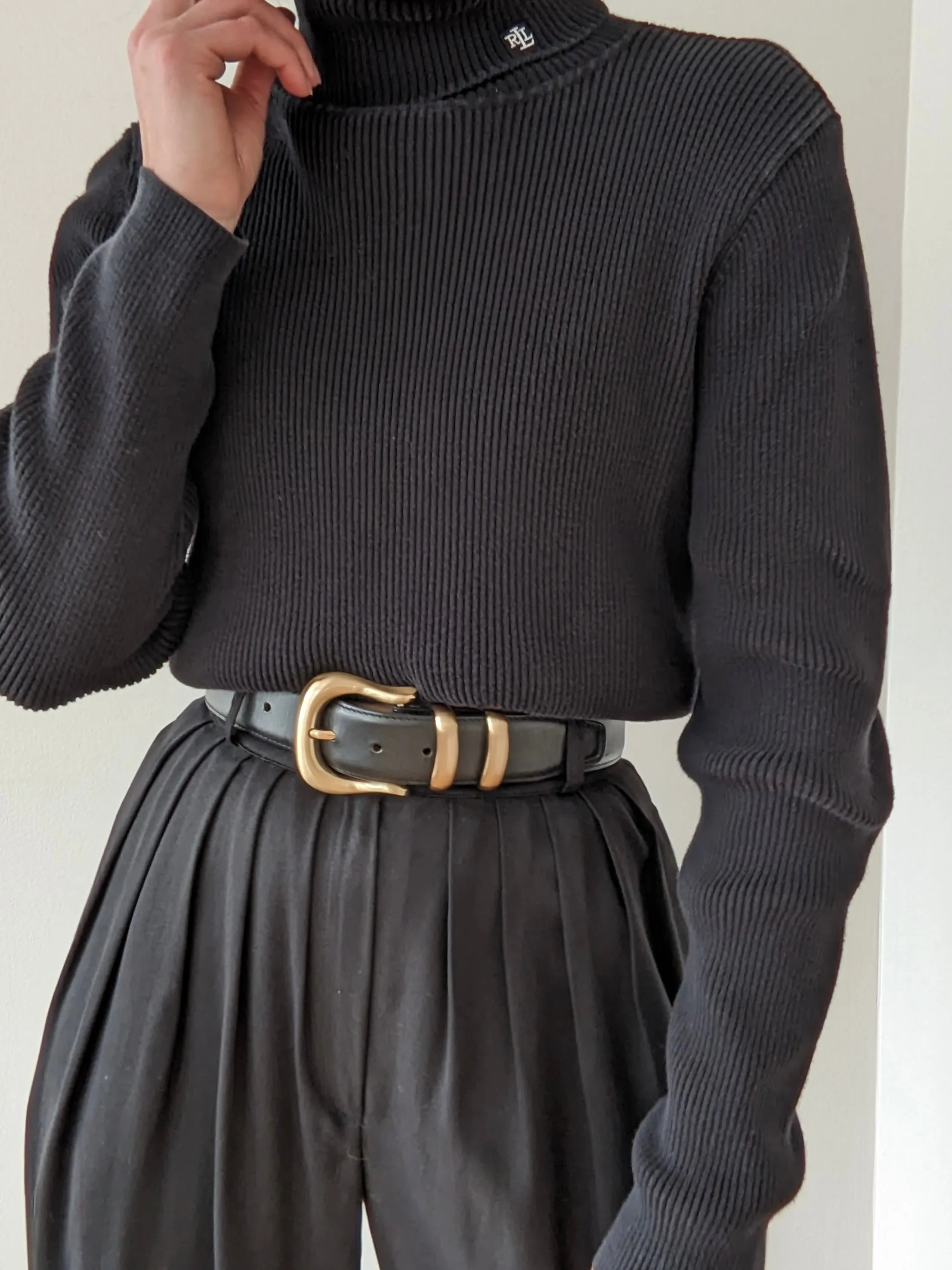 90s Ralph Lauren Black Ribbed Cotton Turtleneck sold by NA NIN product image thumbnail 4