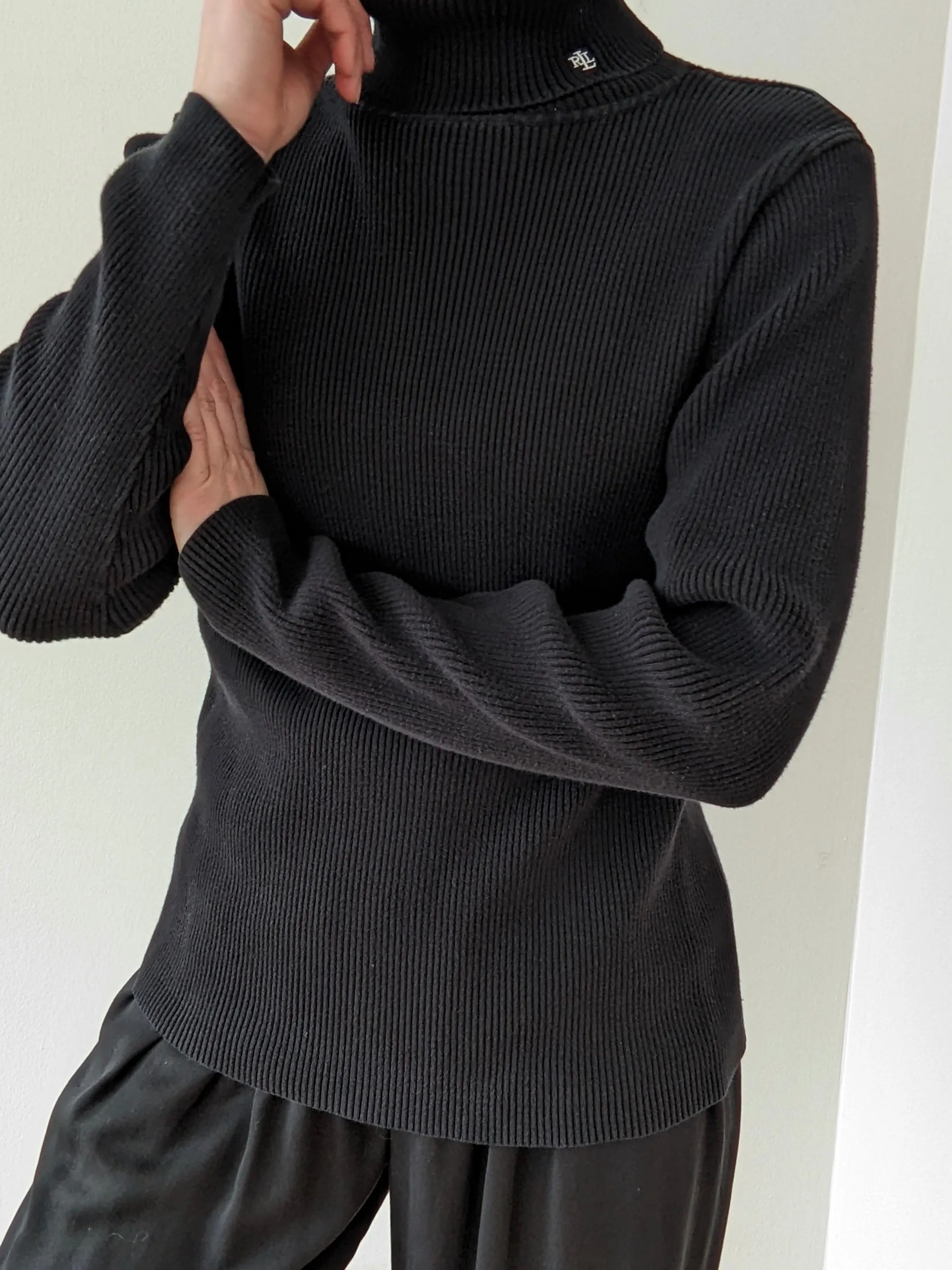 90s Ralph Lauren Black Ribbed Cotton Turtleneck sold by NA NIN product image thumbnail 3