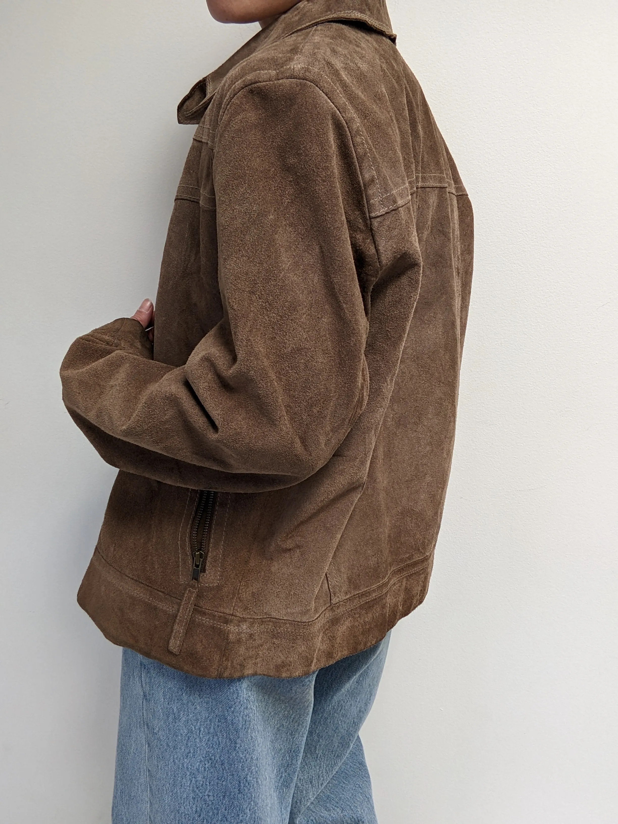 Vintage Almond Textured Suede Jacket sold by NA NIN product image thumbnail 2