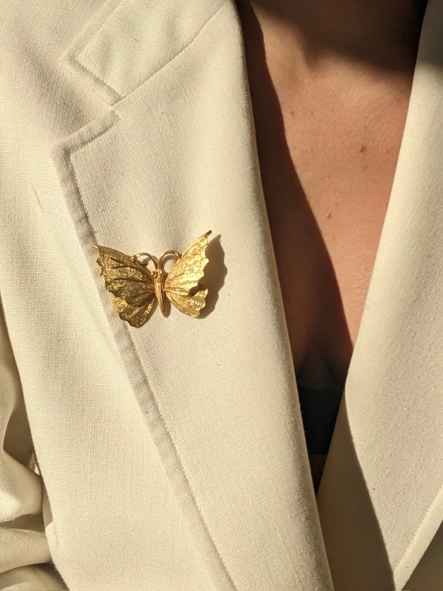 Vintage Gold Butterfly Brooch sold by NA NIN