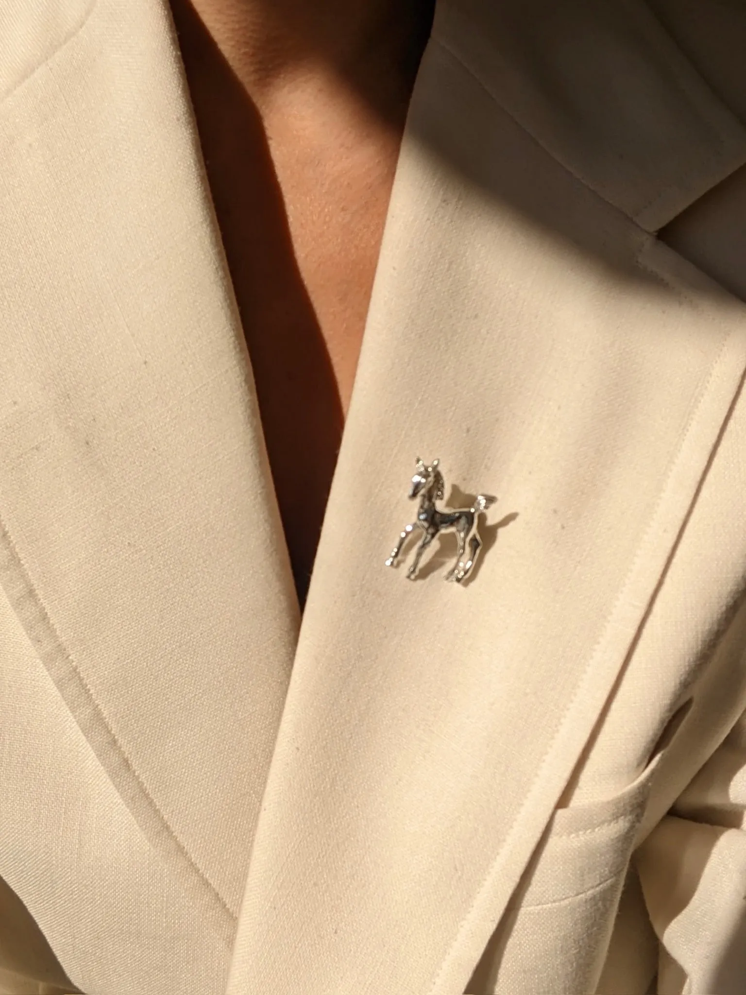 Sweetest Vintage Bright Silver Horse Brooch sold by NA NIN