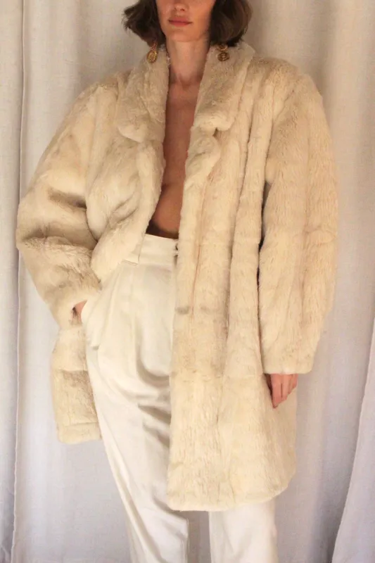 Vintage Cloud Fur Open Drape Coat sold by NA NIN