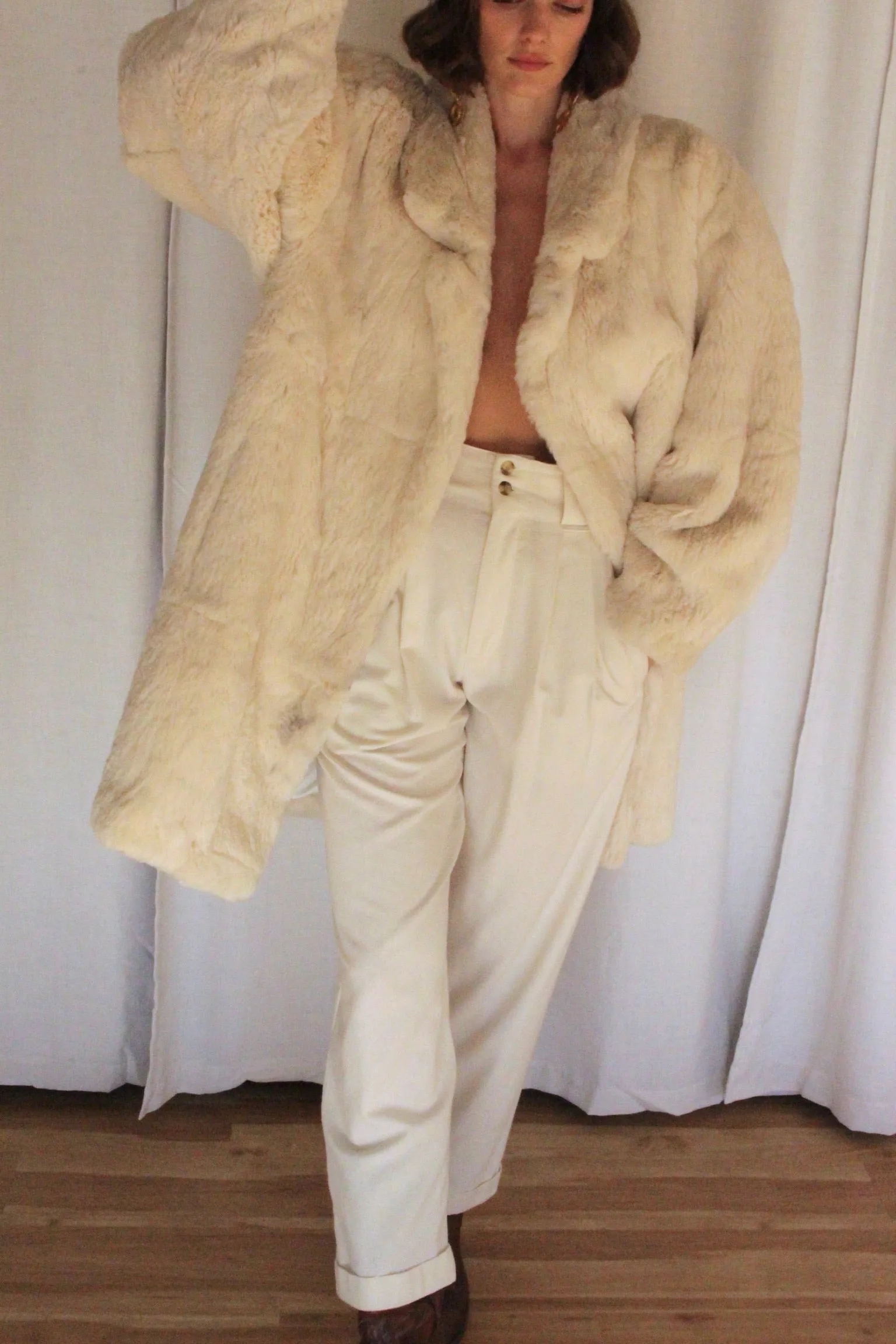 Vintage Cloud Fur Open Drape Coat sold by NA NIN product image thumbnail 2