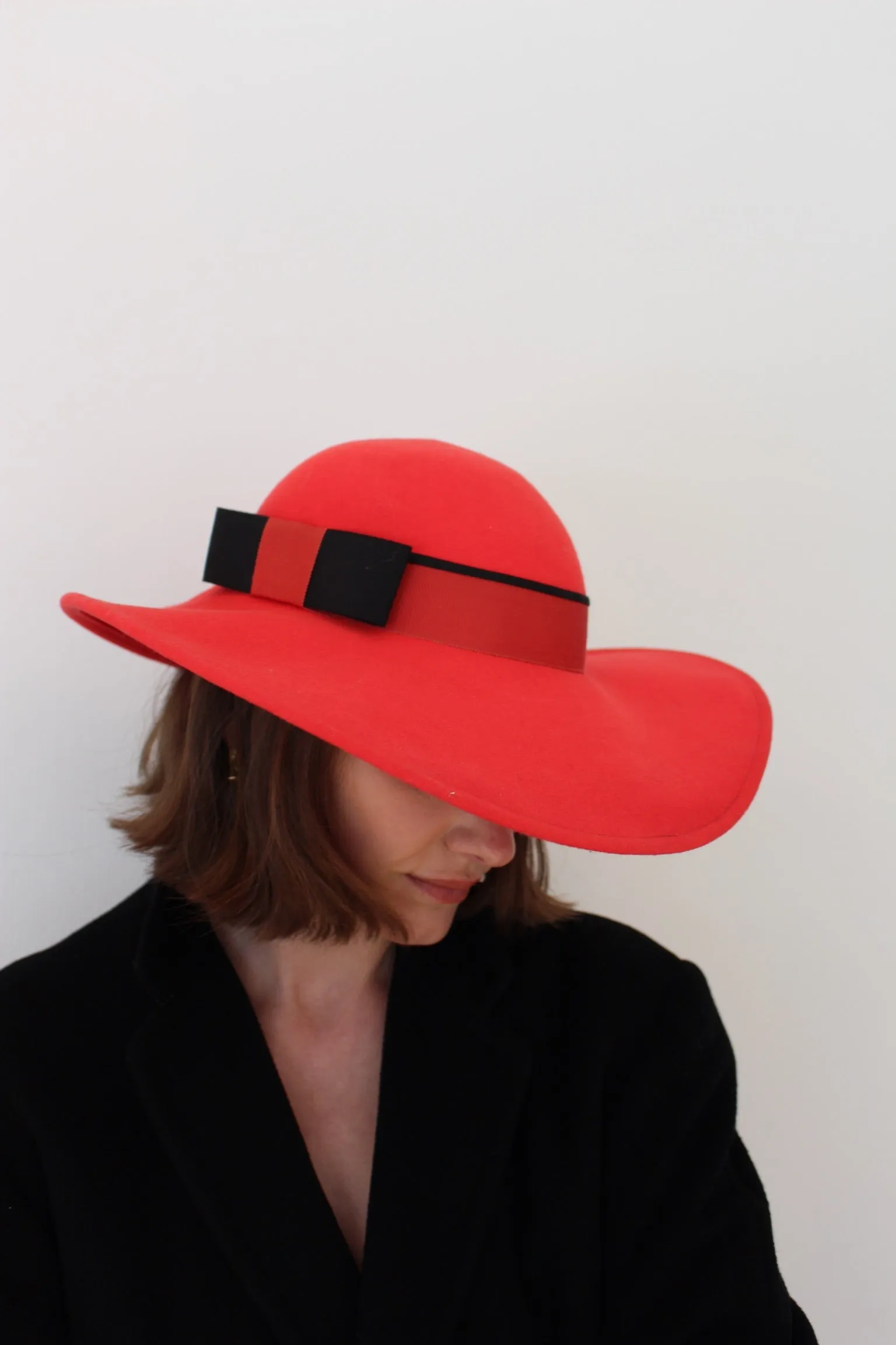 Vintage Cerise Doeskin Felt Wool Hat sold by NA NIN