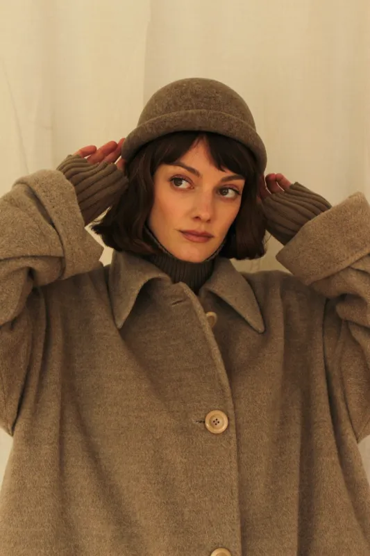 Vintage Heather Brown Felt Wool Rolled Brim Hat sold by NA NIN