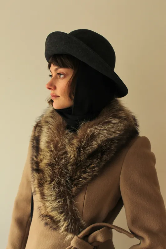 Vintage Charcoal Felt Wool Tie Hat sold by NA NIN