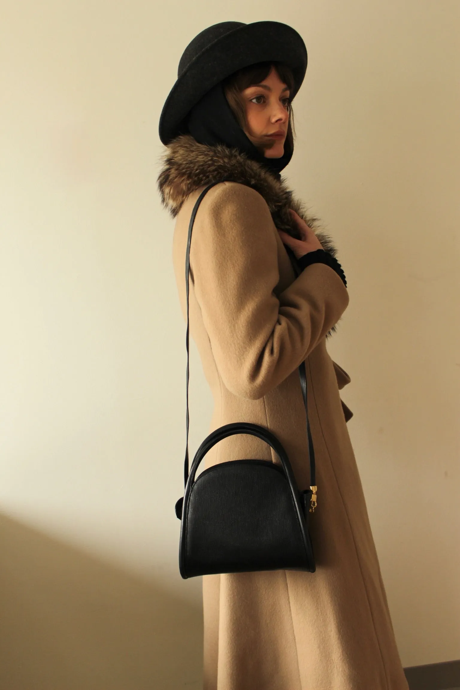 Vintage Charcoal Felt Wool Tie Hat sold by NA NIN product image thumbnail 2