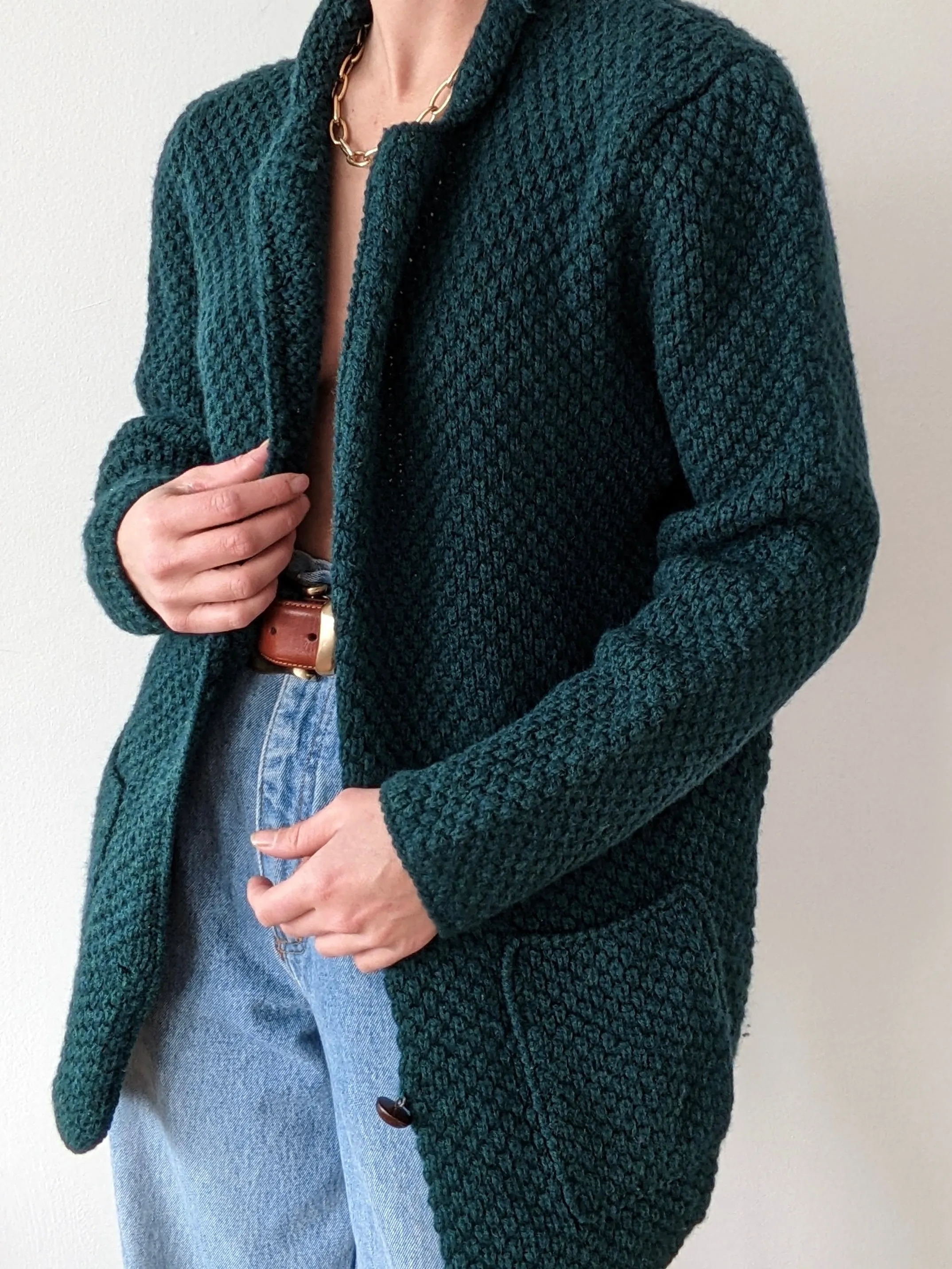 Vintage Evergreen Woven Wool Cardigan sold by NA NIN product image thumbnail 3