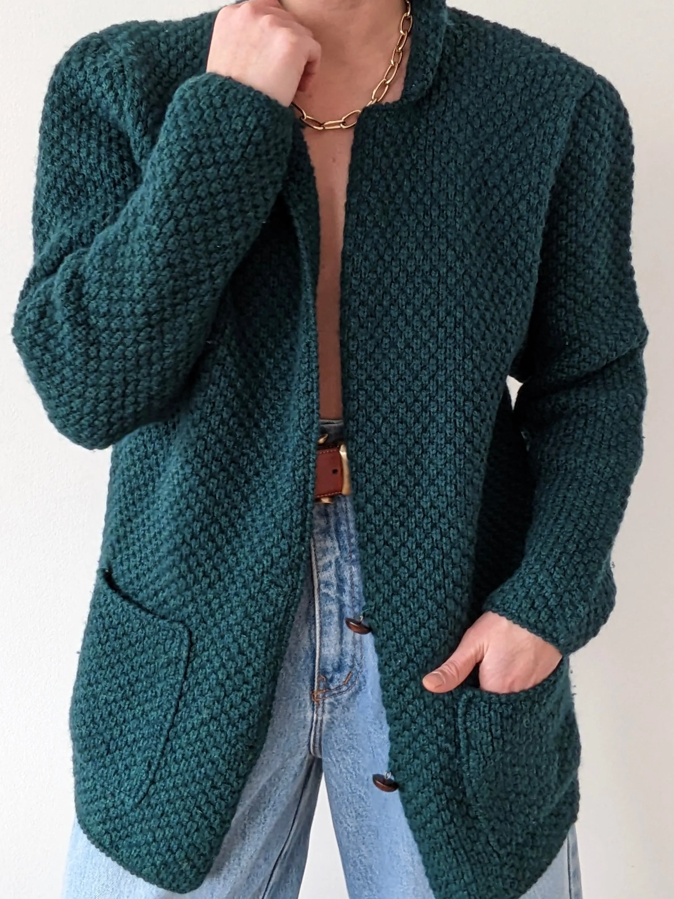 Vintage Evergreen Woven Wool Cardigan sold by NA NIN product image thumbnail 5