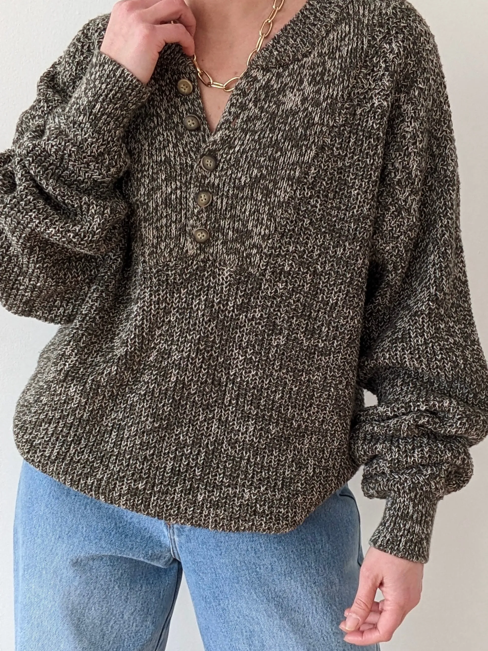 Favorite Vintage Olive Cotton Henley sold by NA NIN product image thumbnail 3