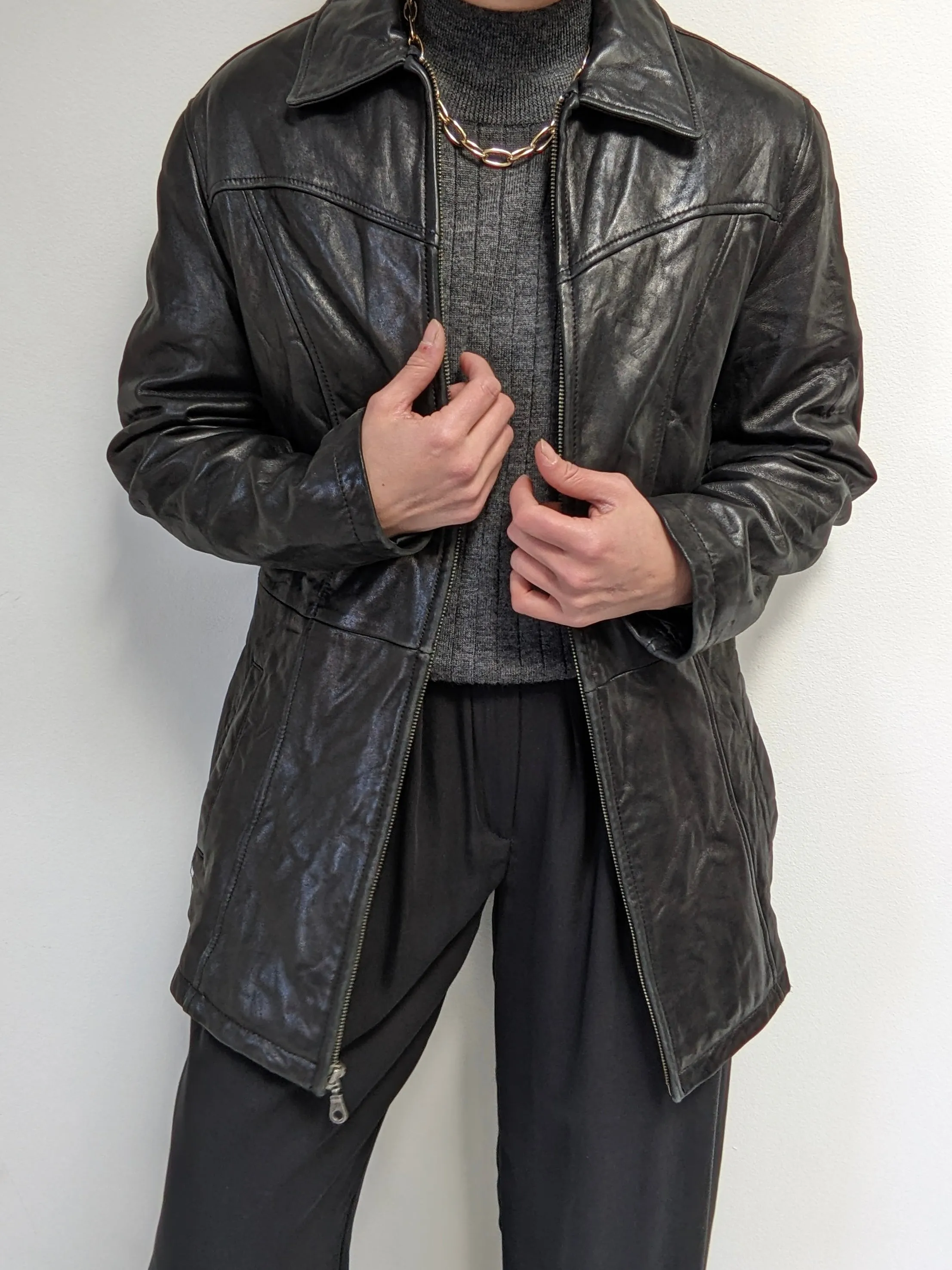 Incredibly Supple Vintage Onyx Belted Leather Jacket sold by NA NIN product image thumbnail 5