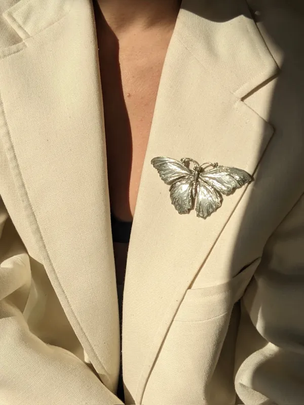 Vintage Silver Butterfly Brooch sold by NA NIN