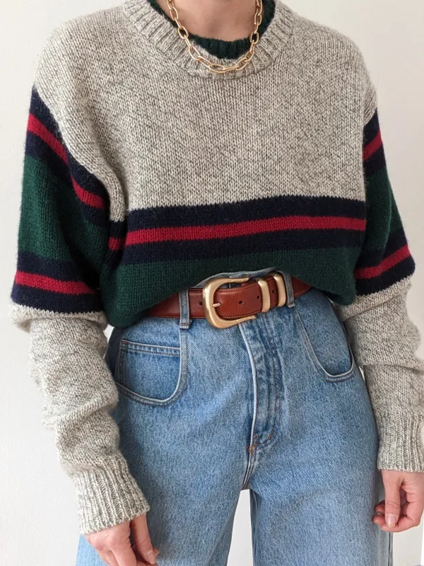 90s Vintage Wide Stripe Wool Sweater made by Vintage