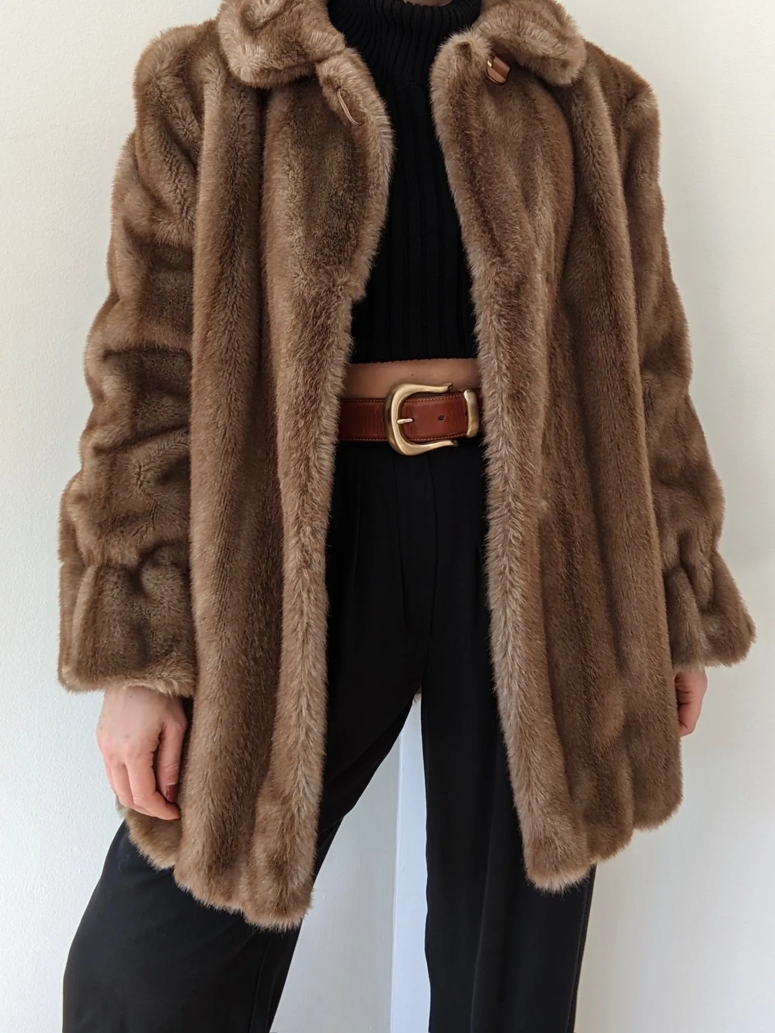 Luxury Vintage Plush Faux Fur Coat sold by NA NIN