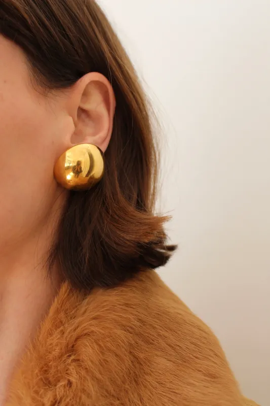 Statement Vintage Gold Dome Earrings made by Vintage