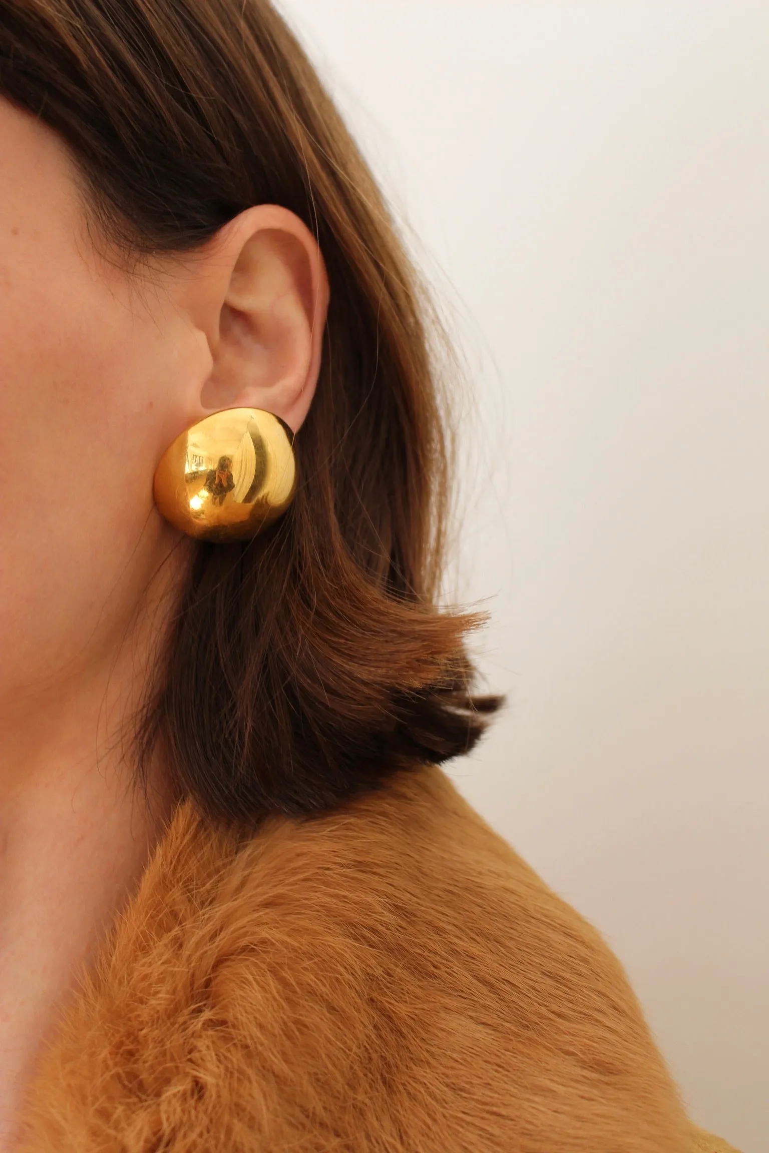 Statement Vintage Gold Dome Earrings sold by NA NIN