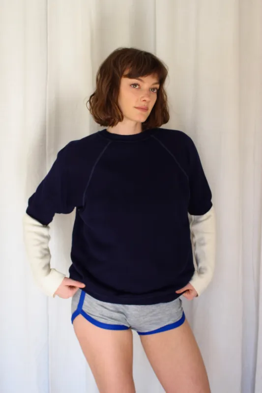Vintage Faded Midnight Raglan Short Sleeve Sweatshirt made by NA NIN