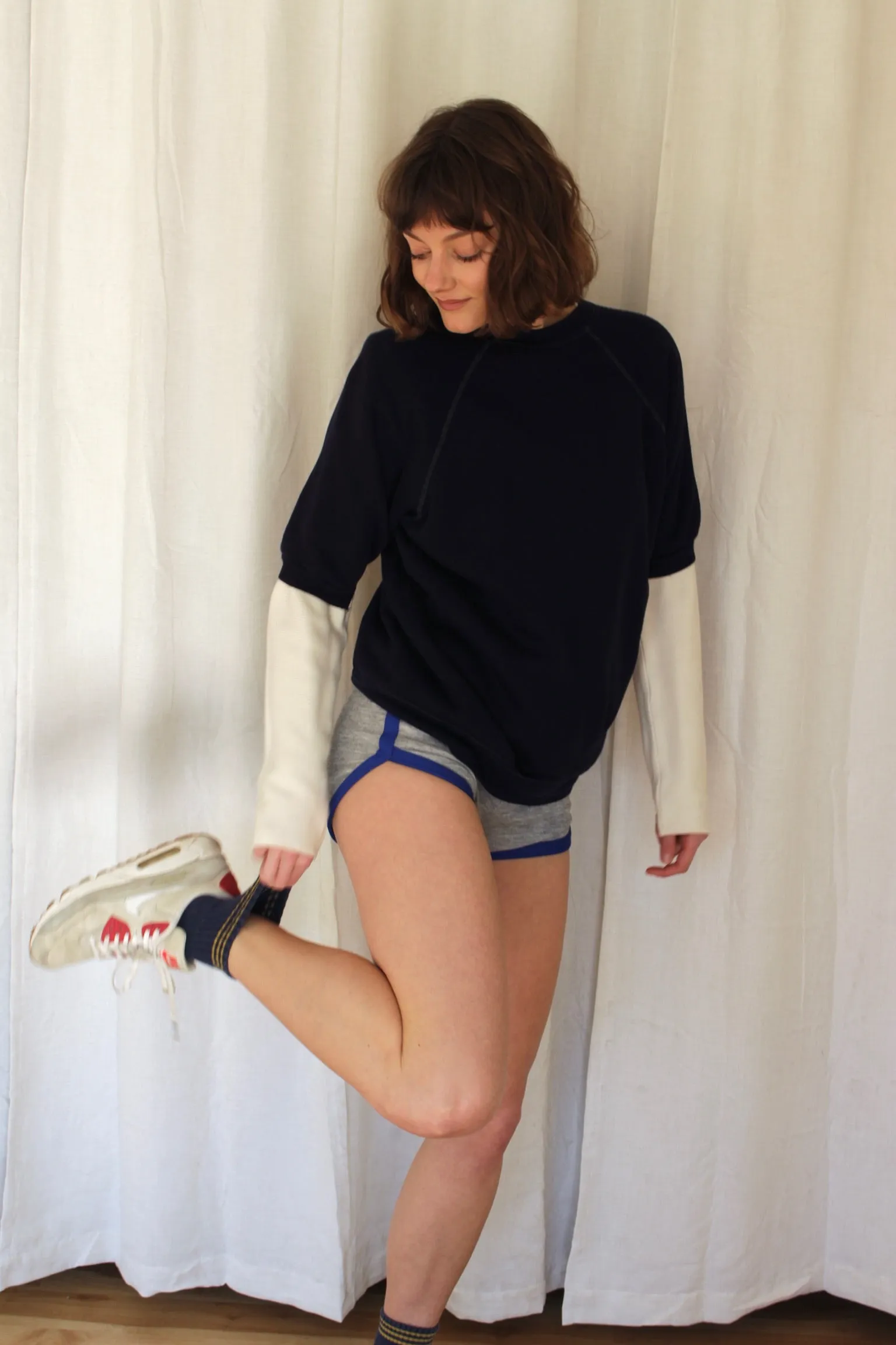 Vintage Faded Midnight Raglan Short Sleeve Sweatshirt sold by NA NIN product image thumbnail 4