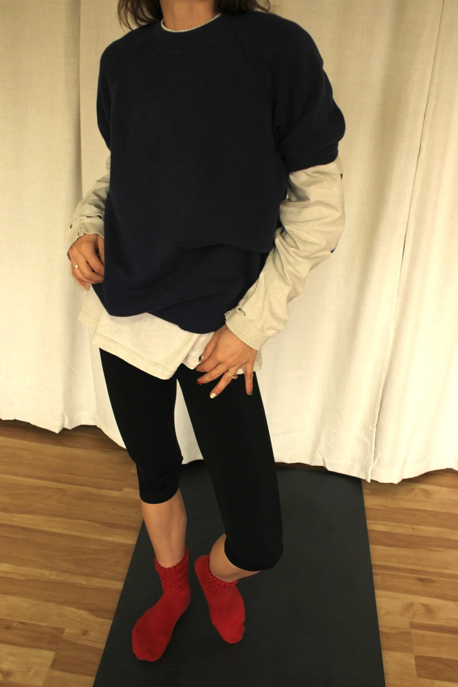 Vintage Faded Navy Raglan Short Sleeve Sweatshirt sold by NA NIN product image thumbnail 2
