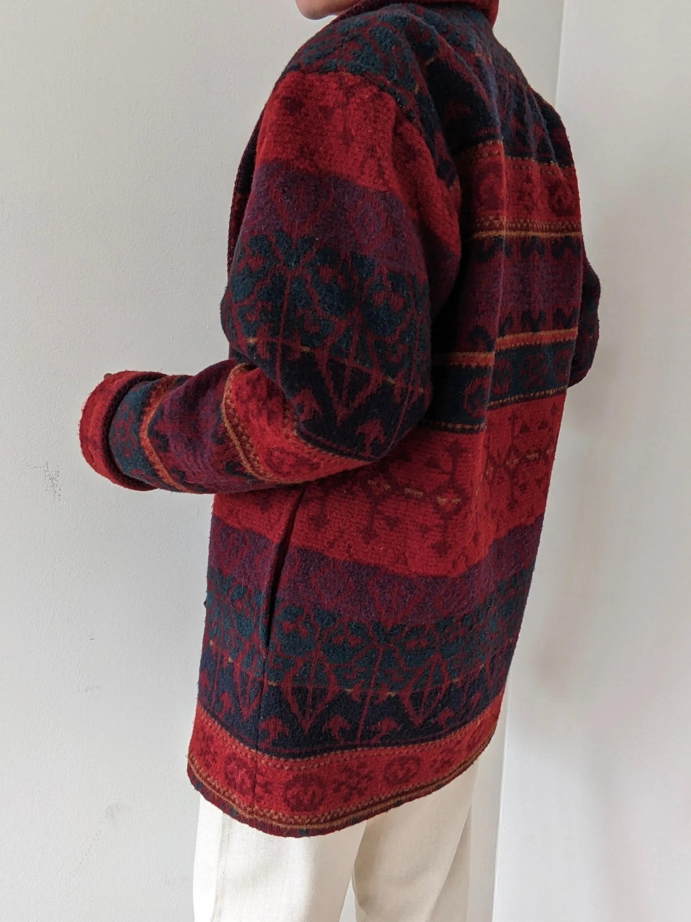 Amazing Vintage Eddie Bauer Patterned Wool Toggle Coat sold by NA NIN product image thumbnail 4