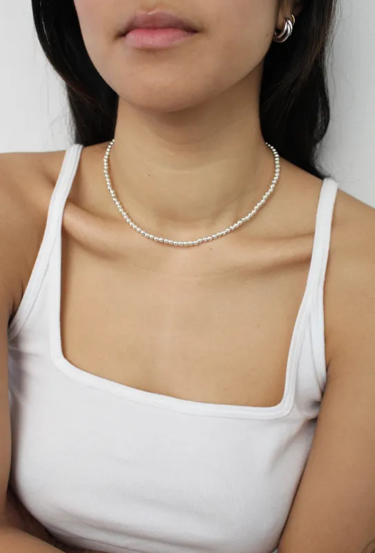 Lottie Sterling Silver Beaded Necklace made by NA NIN