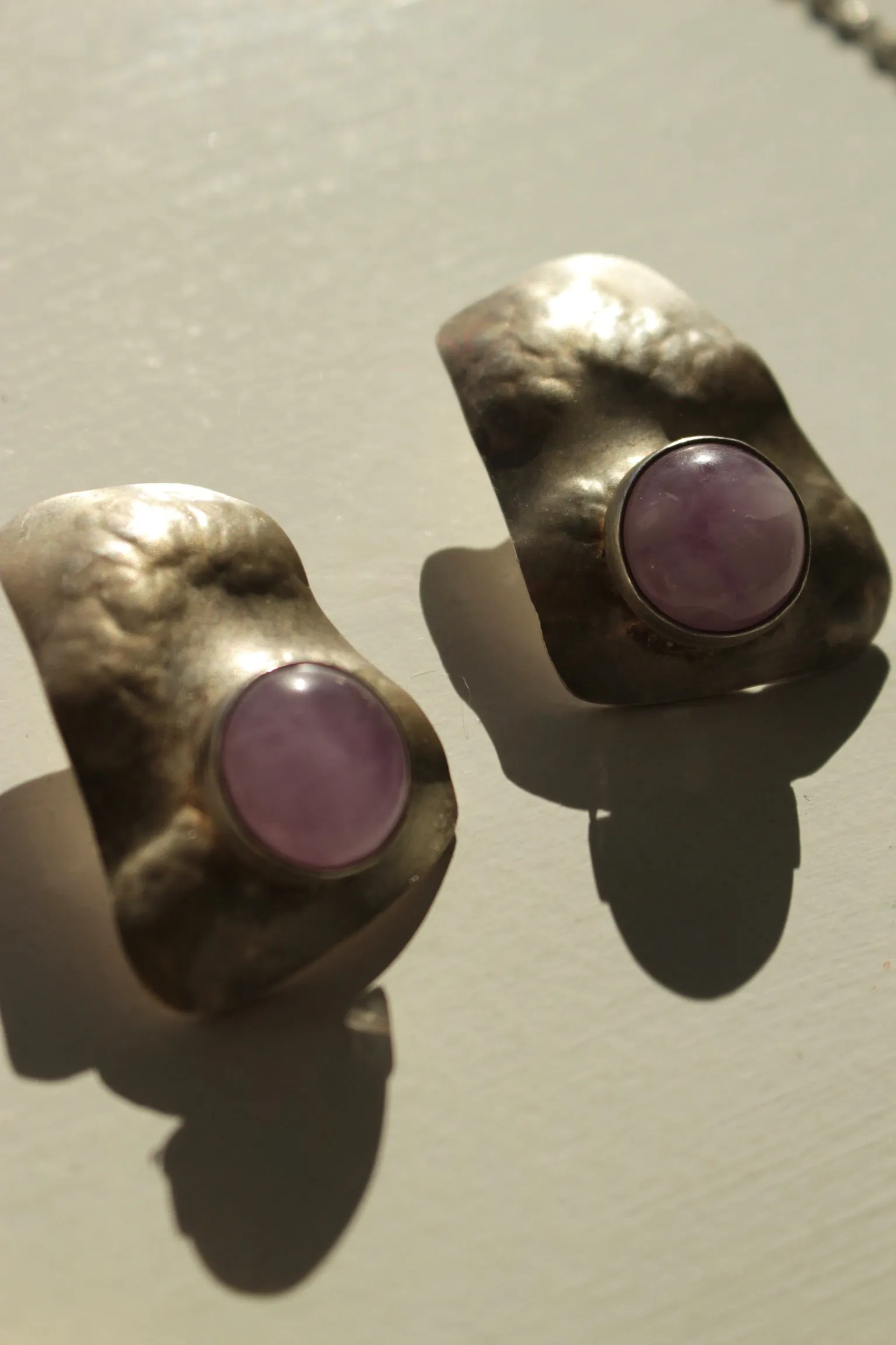 Incredible Vintage Sterling Silver & Amethyst Earrings sold by NA NIN product image thumbnail 4