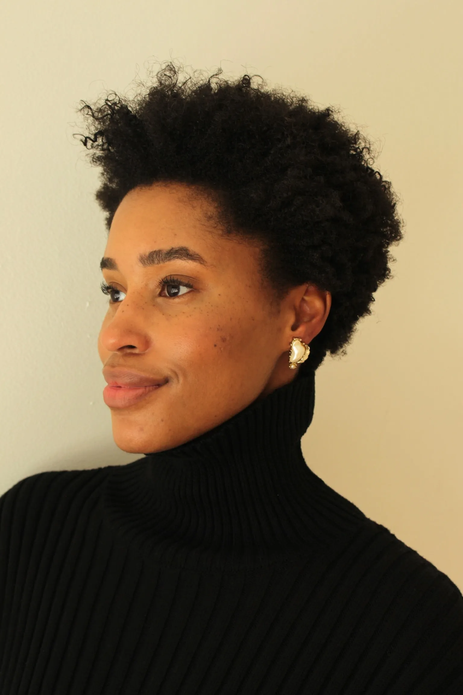 Delicate Vintage Faux Baroque Pearl & Gold Feather Earrings sold by NA NIN