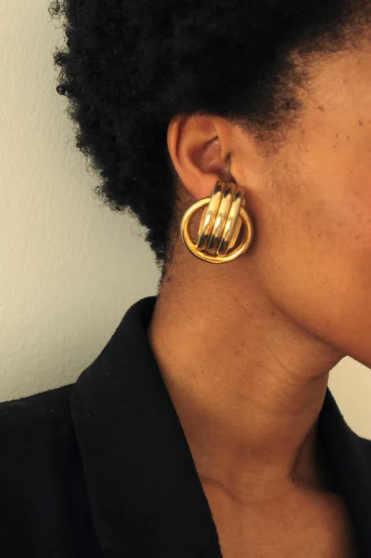 Statement Vintage Gold Coil Earrings made by NA NIN