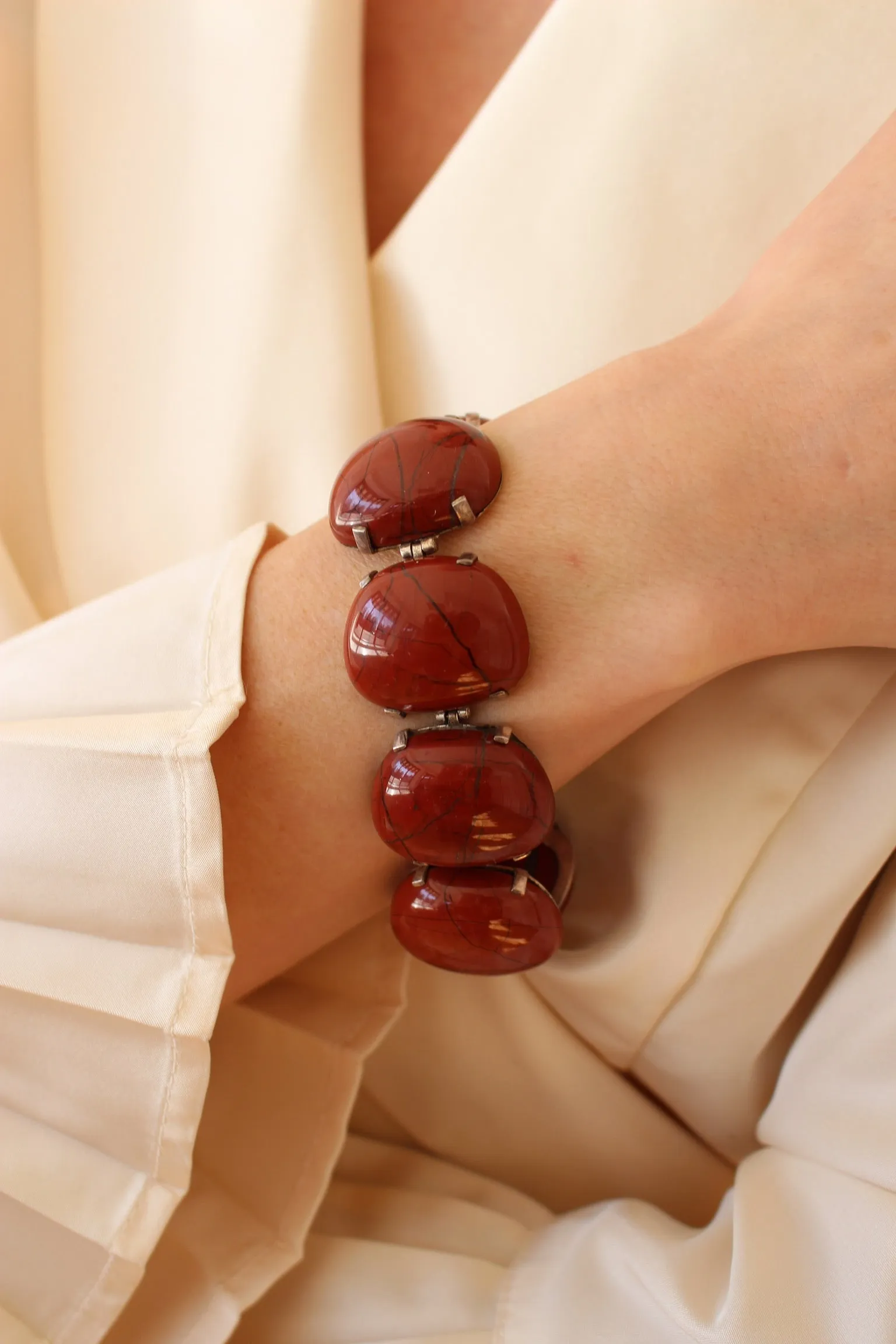 Absolute Favorite Vintage Red Jasper & Sterling Silver Bracelet sold by NA NIN product image thumbnail 3