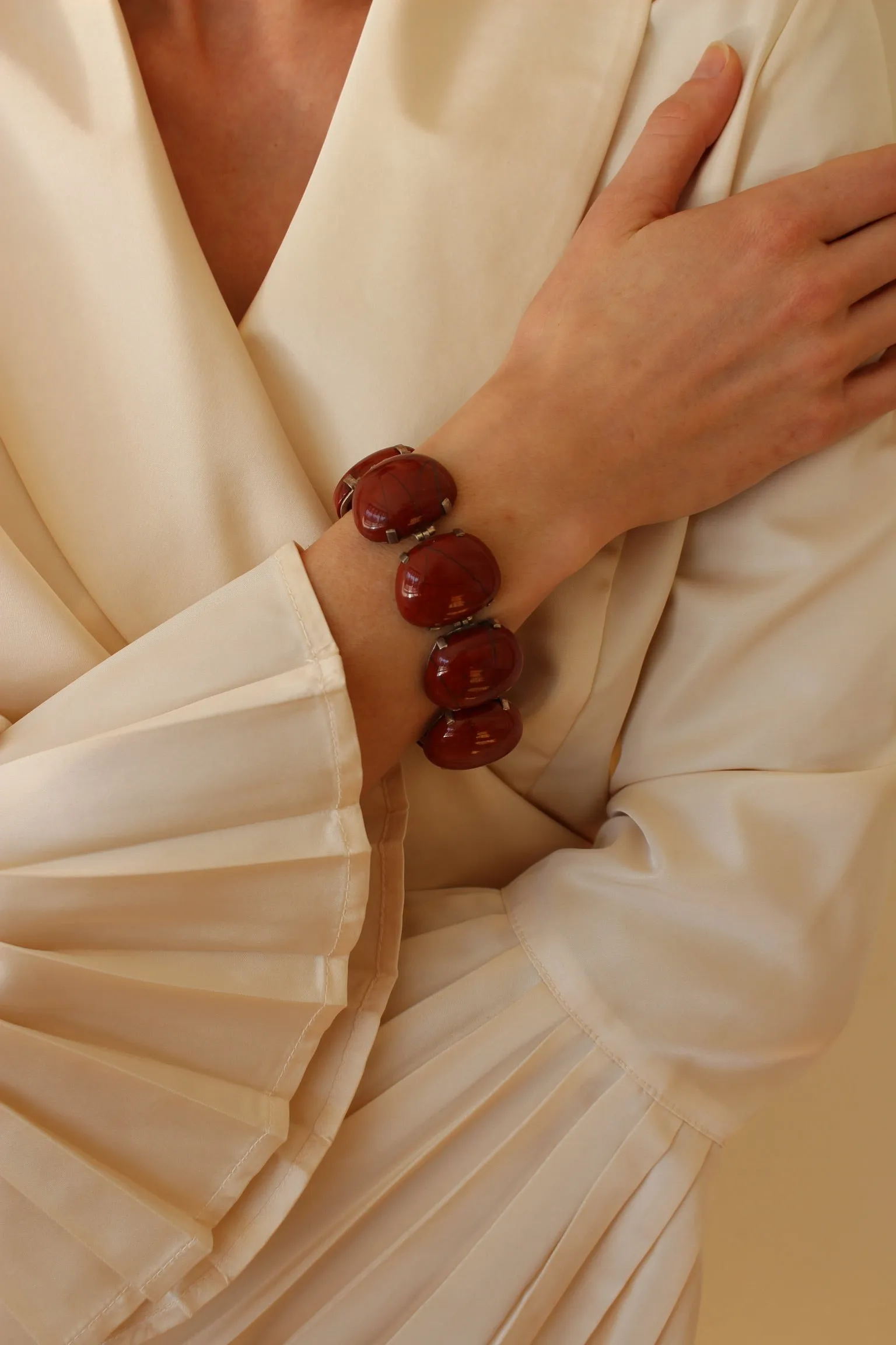 Absolute Favorite Vintage Red Jasper & Sterling Silver Bracelet sold by NA NIN