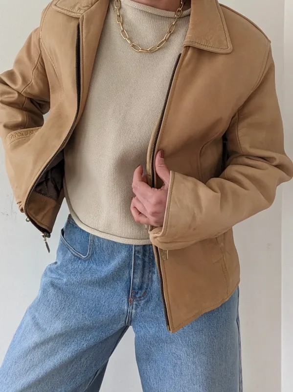 Rare Vintage Durango Sand Leather Jacket made by Vintage