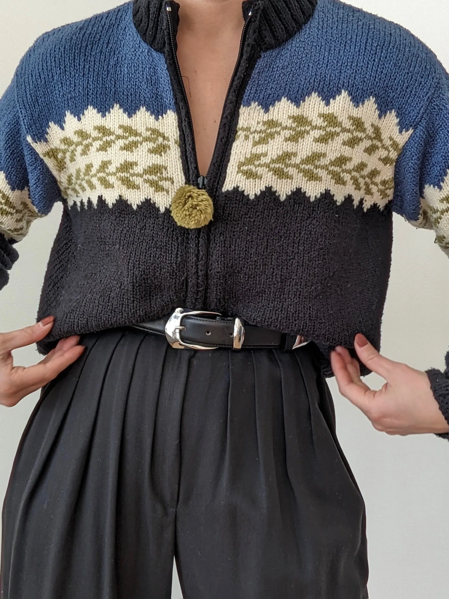 Vintage Hand Knit Pom Pom Cardigan sold by NA NIN product image thumbnail 4