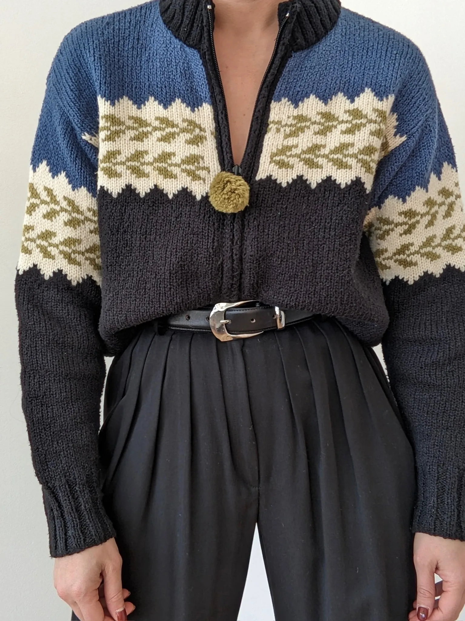 Vintage Hand Knit Pom Pom Cardigan sold by NA NIN product image thumbnail 5