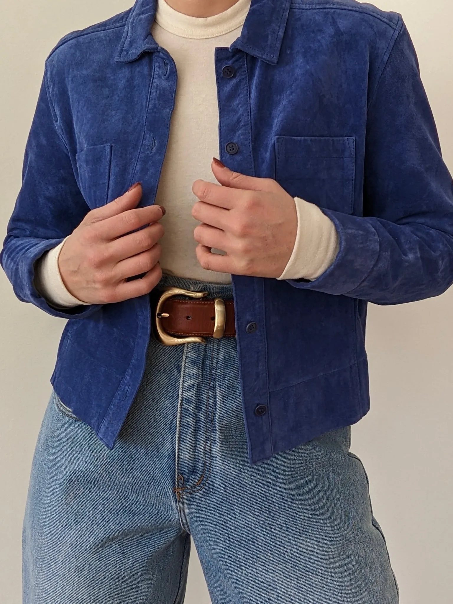 90s Lapis Suede Crop Jacket sold by NA NIN product image thumbnail 3